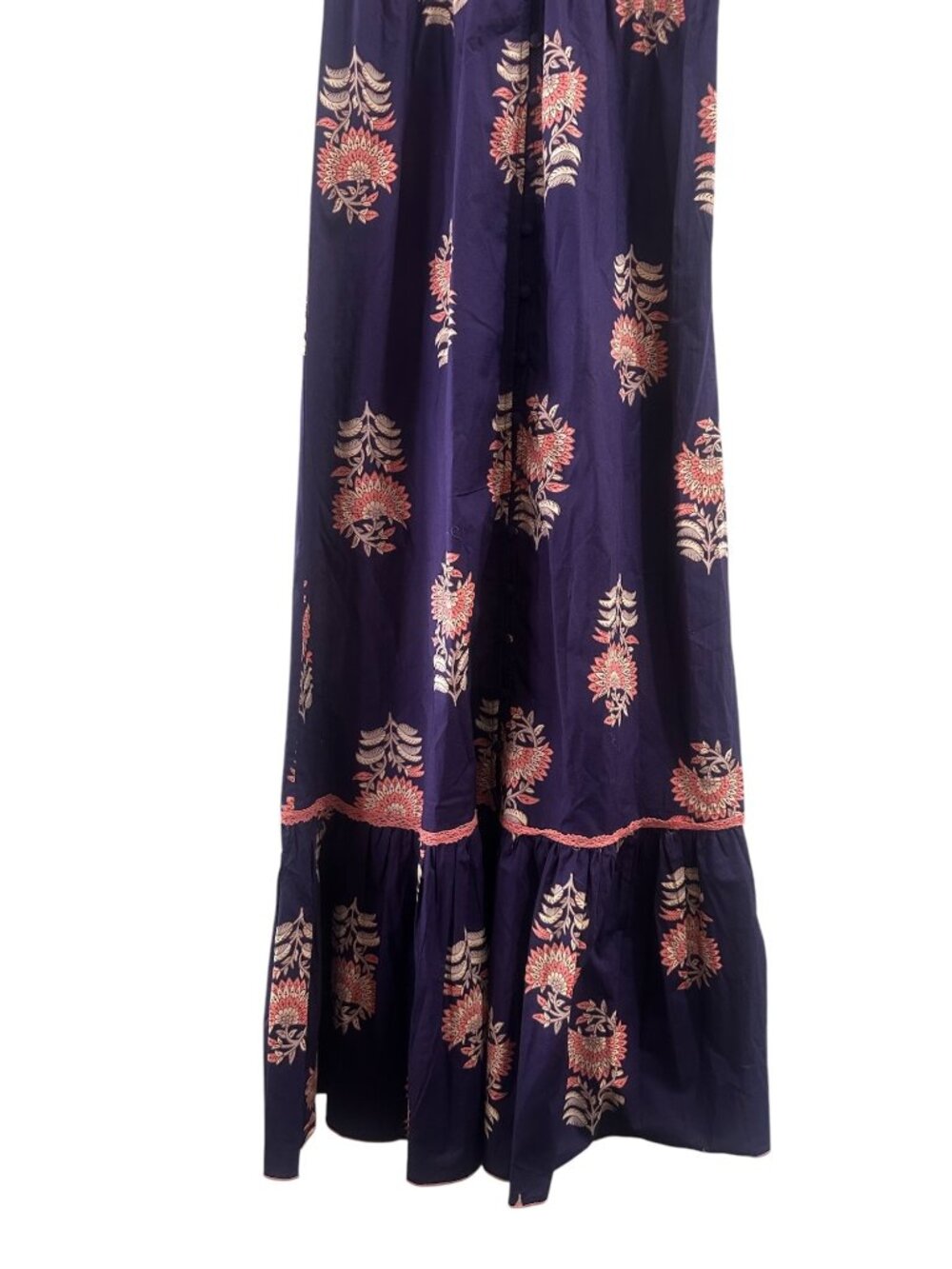 SONMER Peasant Magnolia Maxi Dress Small Womens Purple Ballon Sleeves Smocked - Picture 16 of 16